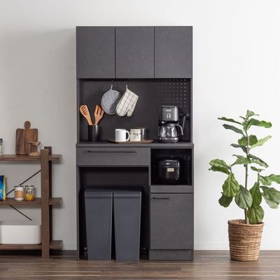 ［幅90］ マイズ ｜ 収納 ゴミ箱 スライド棚 食器棚 キッチンボード