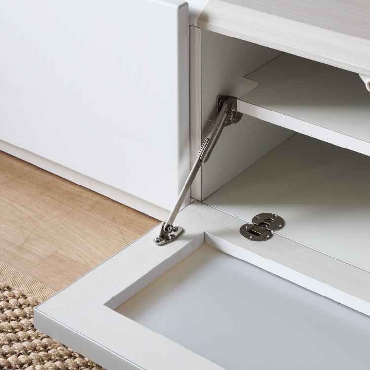 ［幅140］ロレッタ | テレビ台 ローボード テレビボード 鏡面 リビングボード 白木目 UV塗装 【在庫限り品】