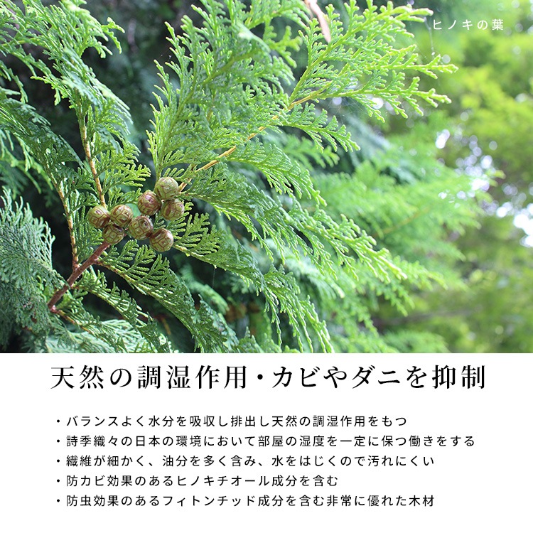 ［幅60］ モイスト ｜ ヒノキ 無垢天板 サイドテーブル