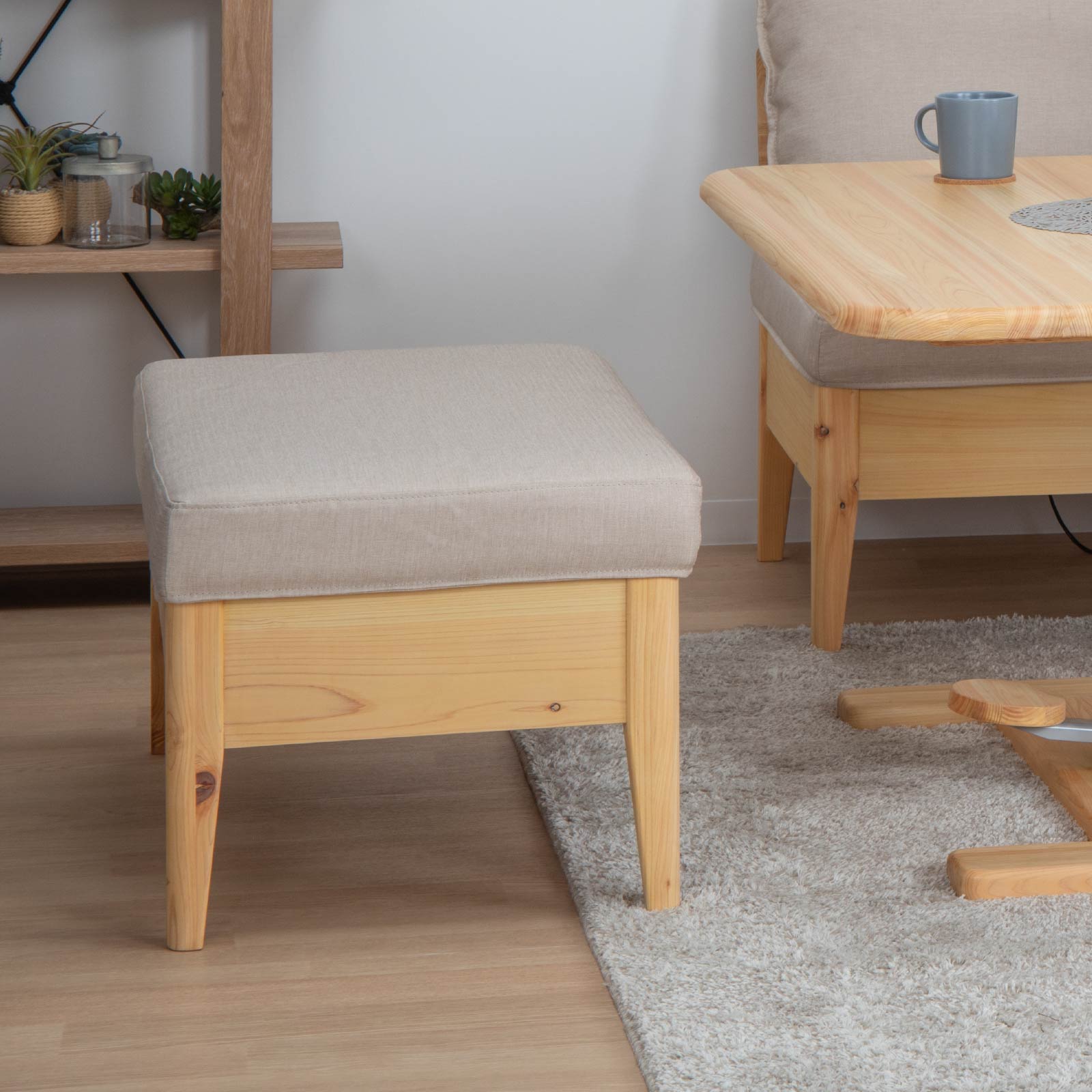 【5点セット】 モイスト ｜ ヒノキ 昇降式テーブル ソファ ダイニングセット