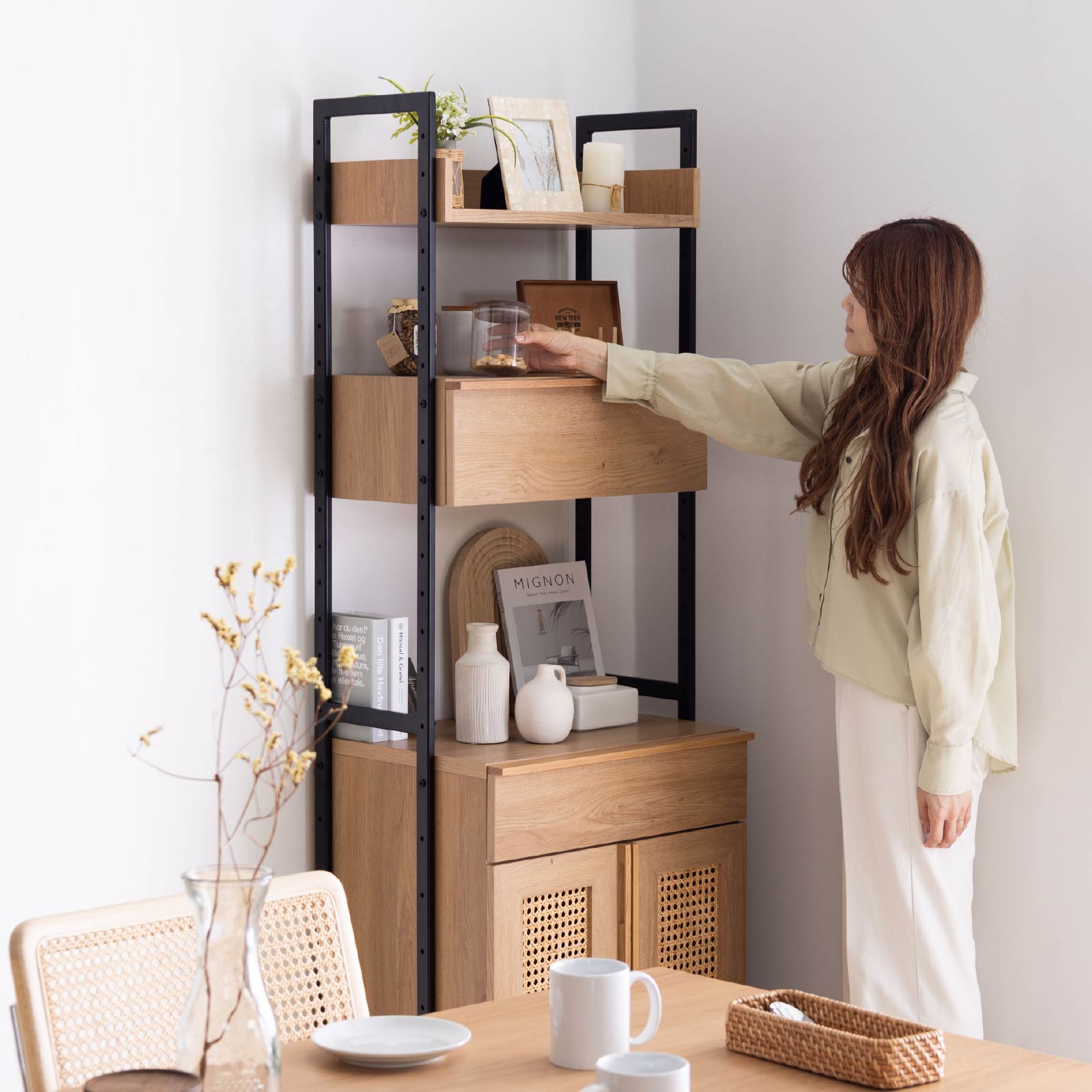 ［幅60］ リシュ ｜ オープン収納 食器棚 キャビネット