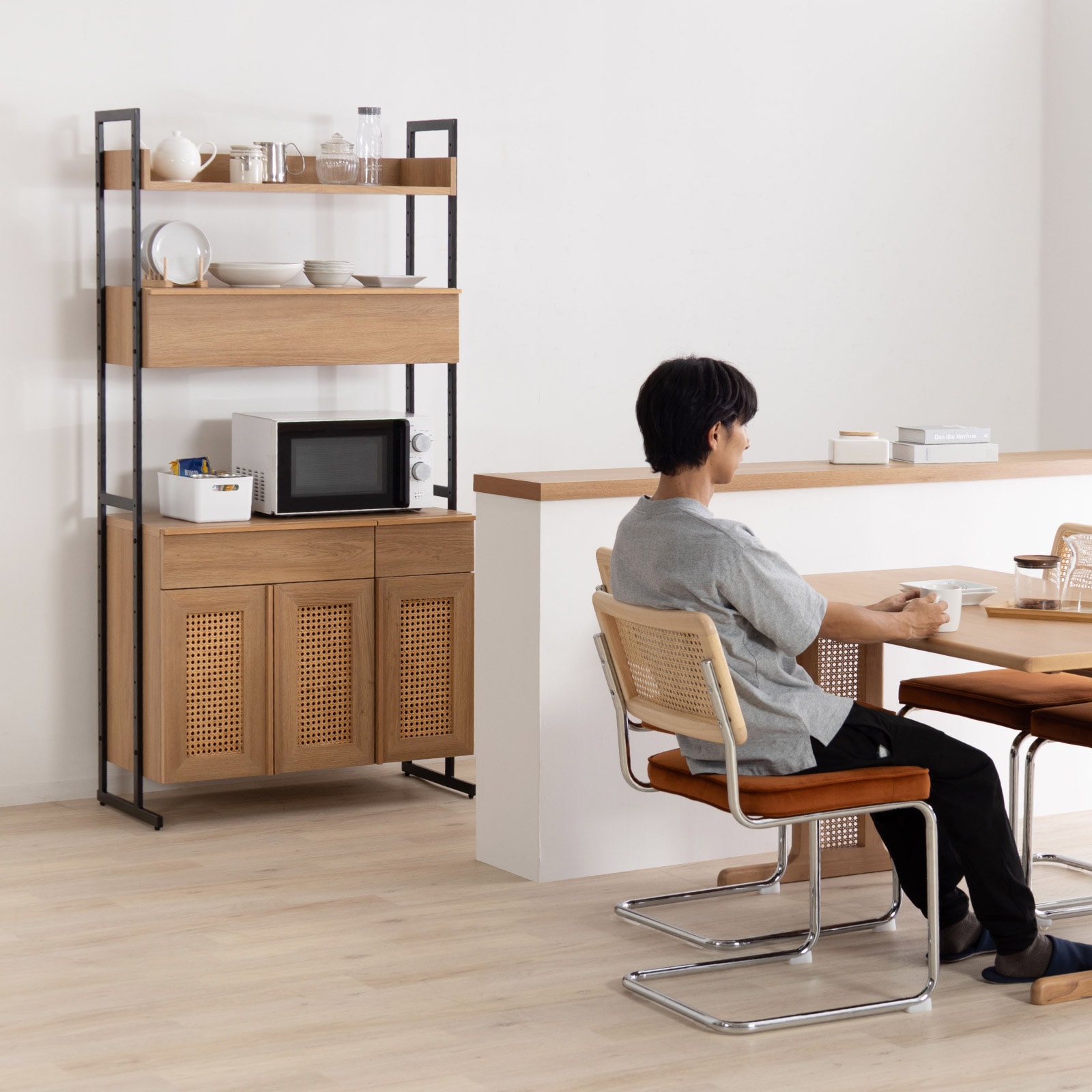 ［幅90］ リシュ ｜ オープン収納 食器棚 キャビネット