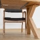 ［幅57.5/座面高42］ ダイニングチェア 肘付き アームチェア チェア 椅子 ダイニング レッドオーク 無垢材 レザー調 ファブリック デザイナーズ