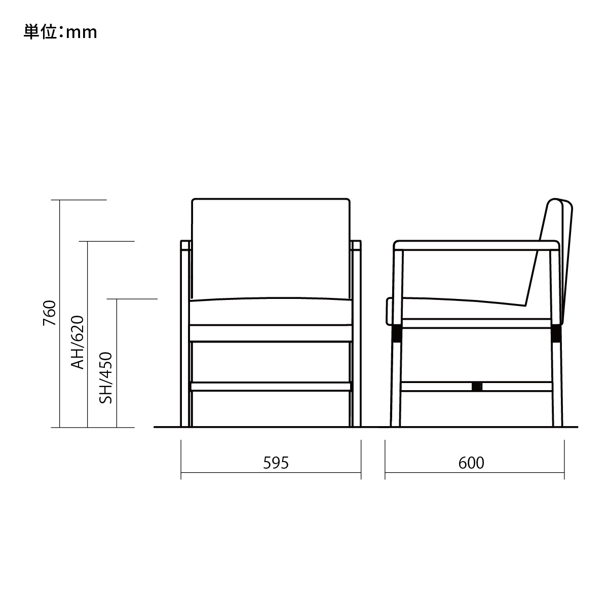 ［幅59.5/座面高45］ ダイニングチェア 肘付き アームチェア チェア 椅子 レッドオーク 無垢材 レザー調 ファブリック デザイナーズ