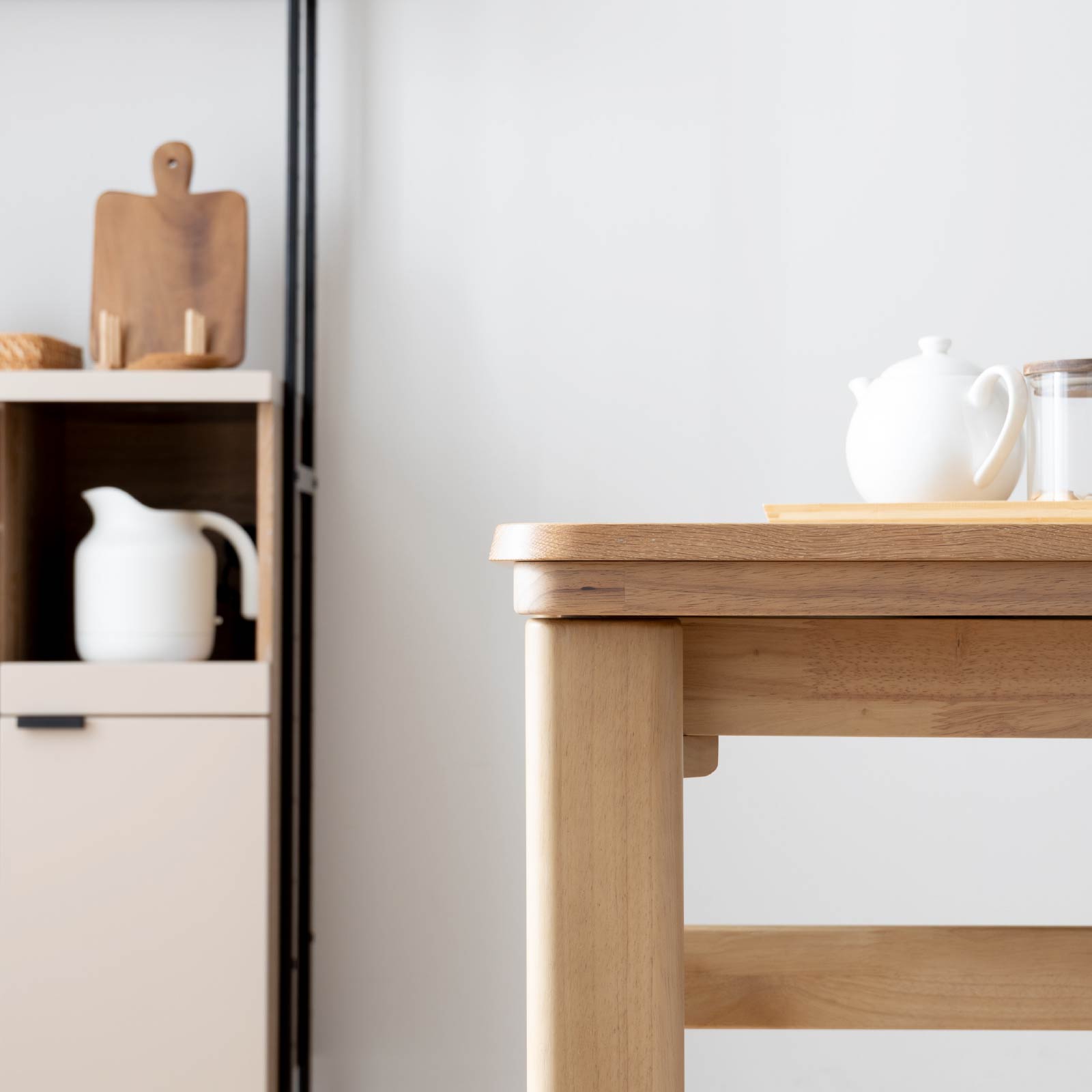 【5点セット】［幅145］ 伸長 ダイニングテーブル 4本脚 オーク 無垢材