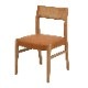 ［幅47.5/座面高43.5］ ダイニングチェア アームレス チェア 椅子 レッドオーク 無垢材 レザー調 ファブリック デザイナーズ