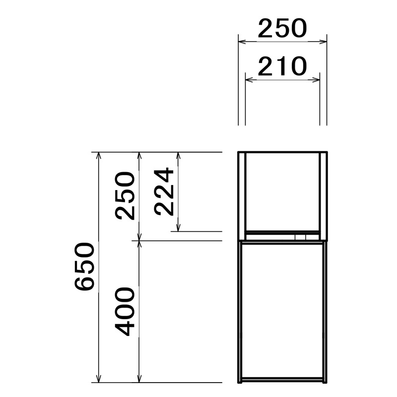 [幅25/奥行25/高さ65] フラワーポット 鉢カバー プランター アイアン ウォールナット オーク 天然木 OT-L1