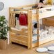 【開梱設置付き】 二段ベッド ひのき シングル ベッド ヒノキ 無垢材 すのこ 桐材 2段ベッド 分割 北欧 コンセント付き キッズ 子ども部屋 ロータイプ コンパクト ピンク 水色 シングルベッド　【F☆☆☆☆対応（Fフォースター）】