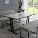 ［幅180］ セラミック ダイニングテーブル グレー テーブル 180cm 石目柄 白 黒 アイアン脚 6人掛け