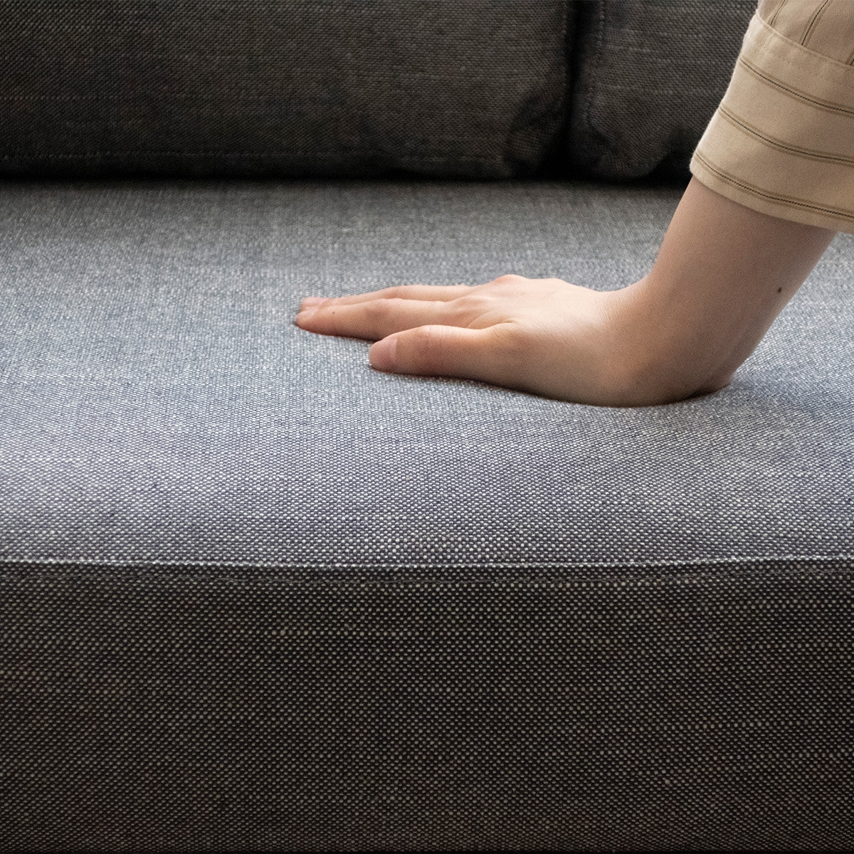 幅112/高さ44]ベンチ 2人掛け ダイニングベンチ アイアン ファブリック