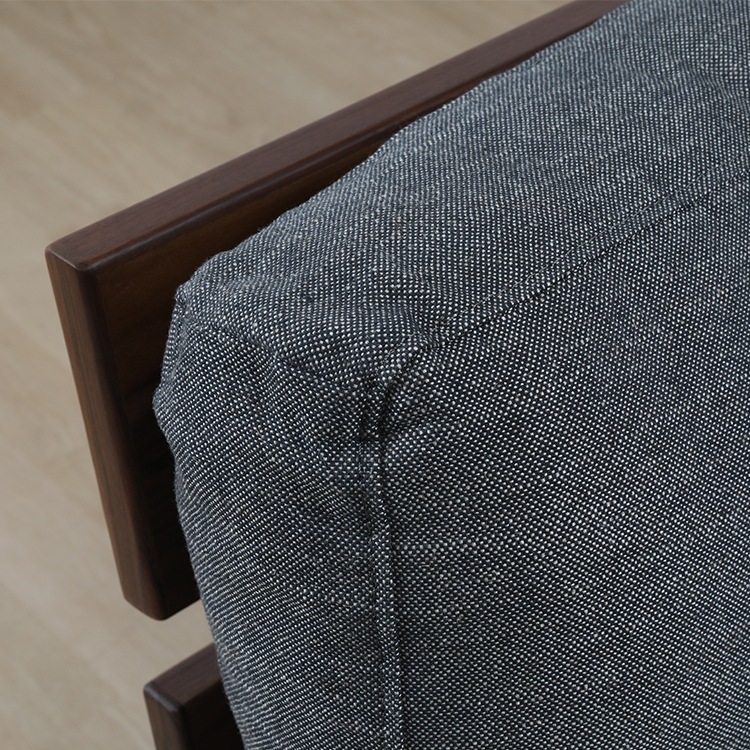 [幅148/座面高45］ カウチ 2人掛け カウチソファ アイアン ウォールナット ファブリック