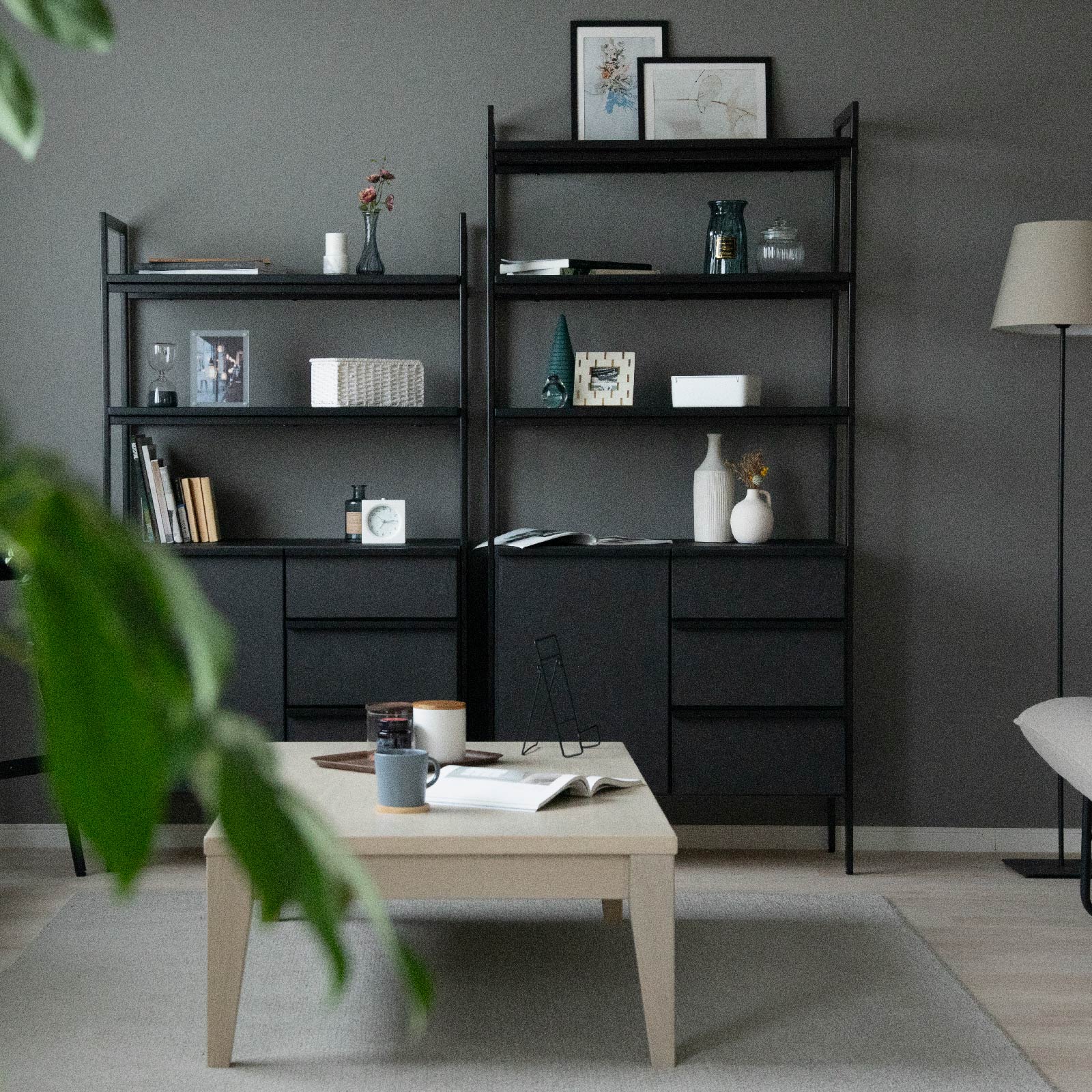 ［幅80］ マッターホルン BK ｜ ミドルシェルフ 収納 【在庫限り品】