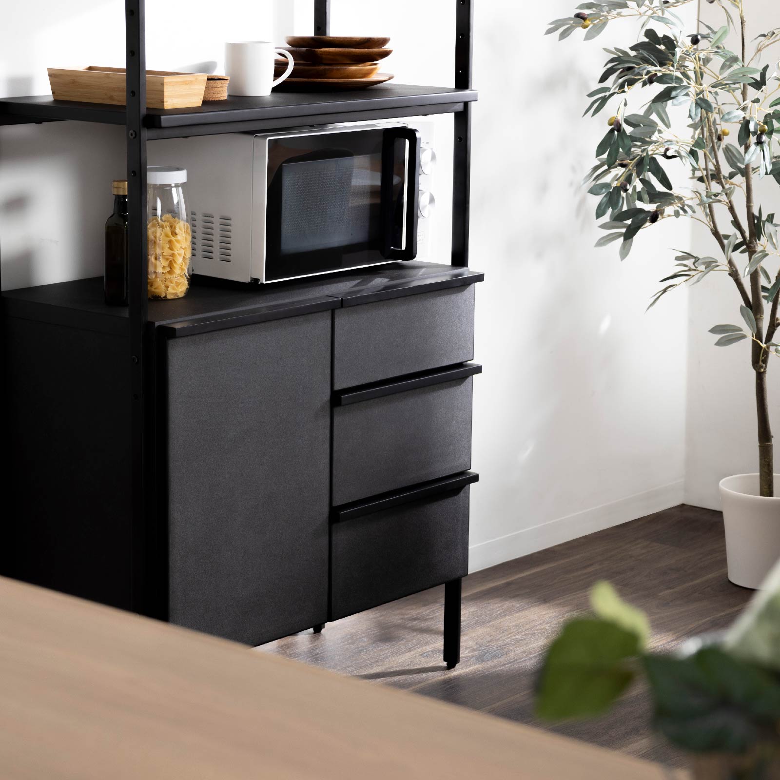 ［幅80］ マッターホルン BK ｜ ミドルシェルフ 収納 【在庫限り品】