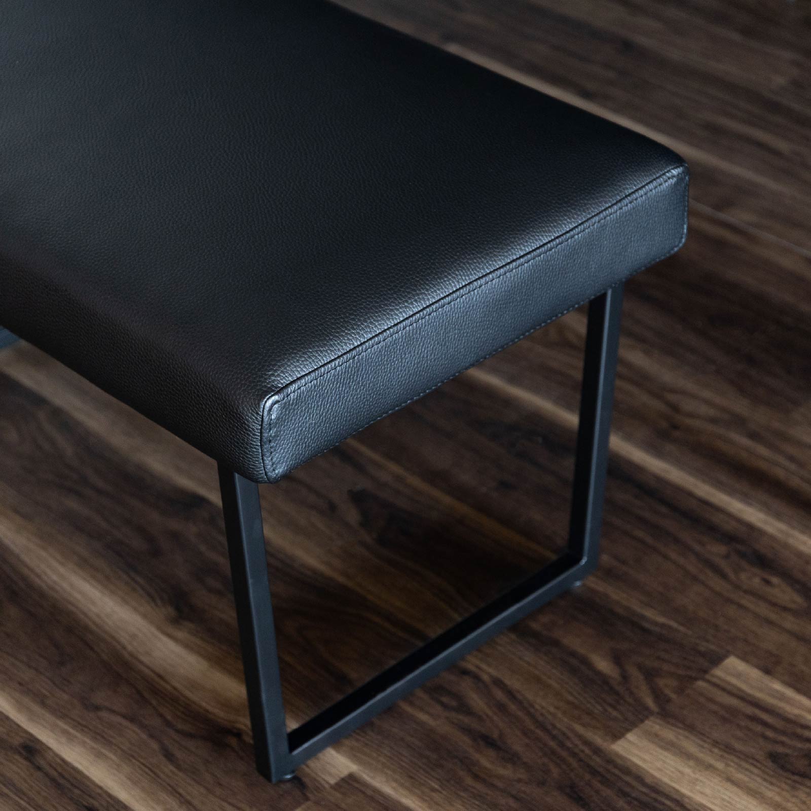 ［幅170］ ダイニングベンチ PVCレザー アイアン脚 ベンチ