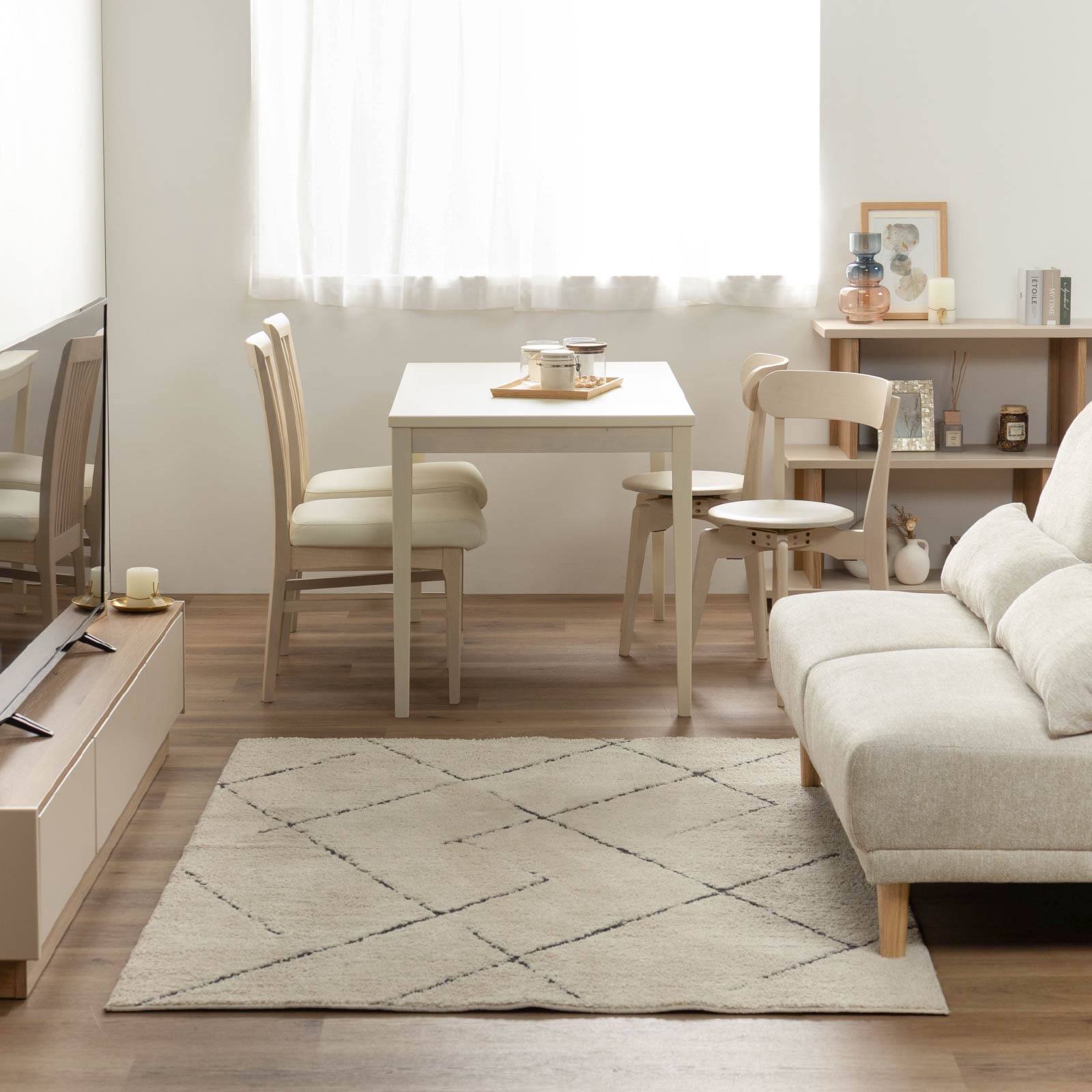 ［幅120］ サルビー ｜ メラミン化粧板 ダイニングテーブル グレージュ