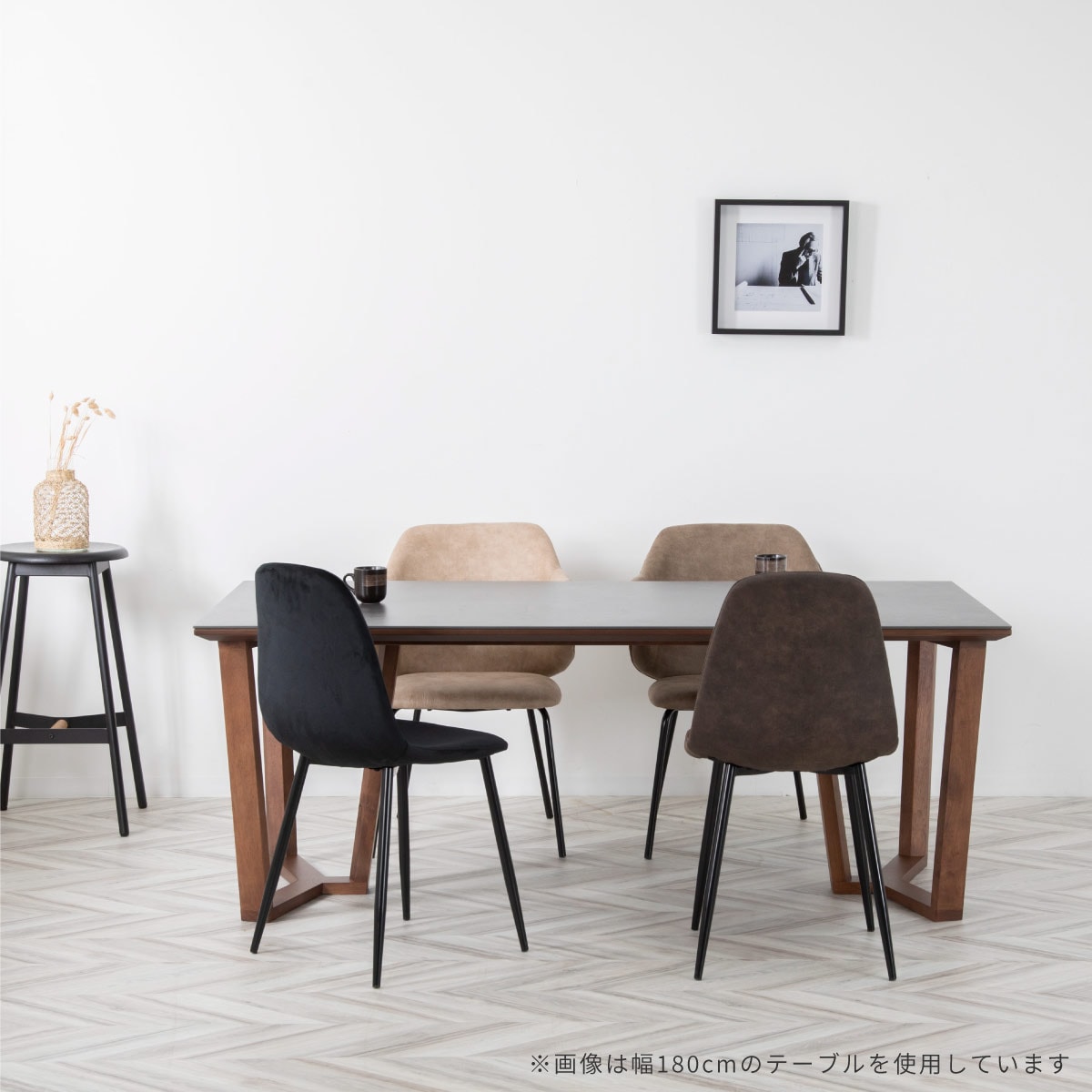 幅180］ セラミック ダイニングテーブル 石目柄 木脚【ご注文後10営業日