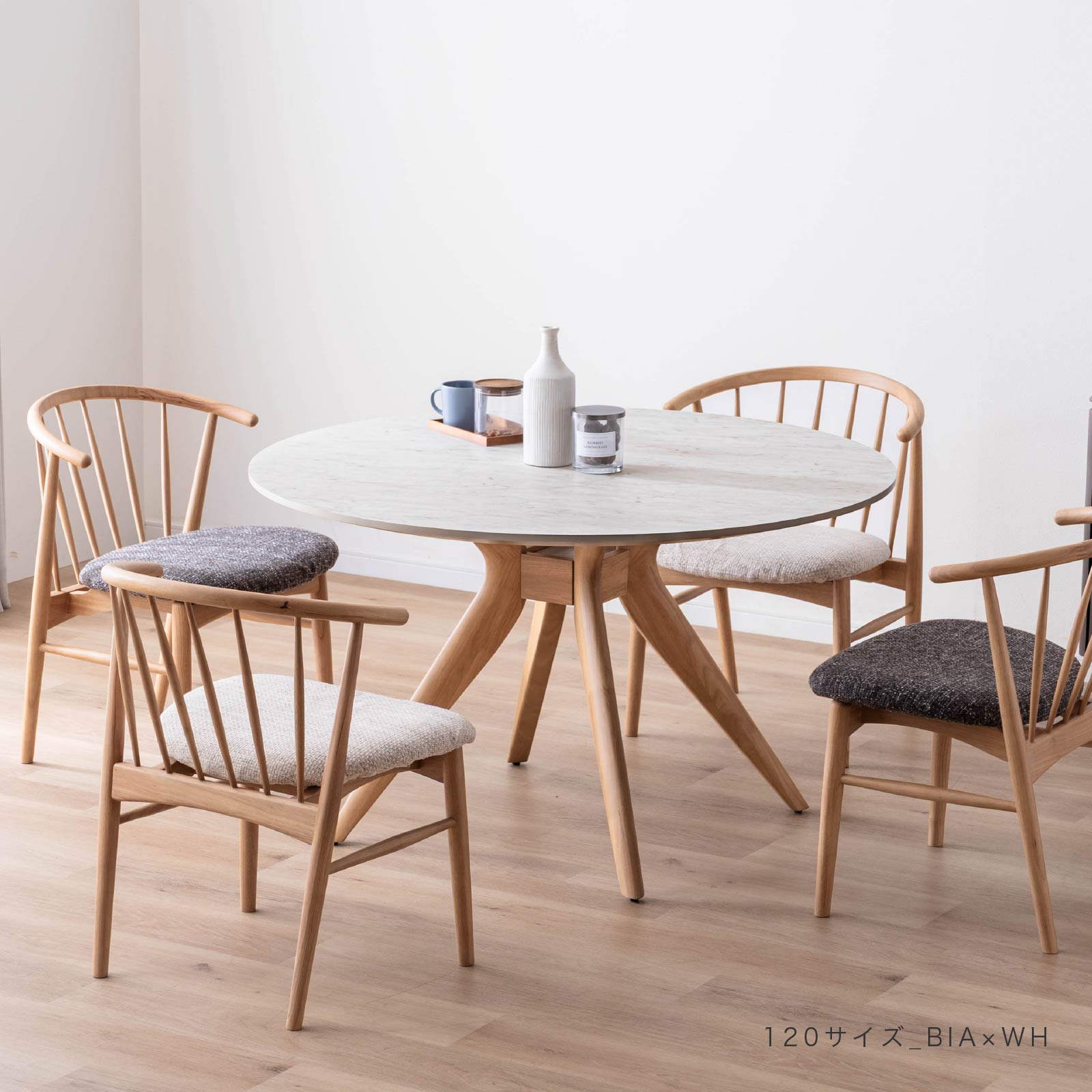 ［幅100-120］ ミネソタ ｜ 当サイト限定カラー メラミン化粧板 丸テーブル ダイニングテーブル クロス脚 画像22