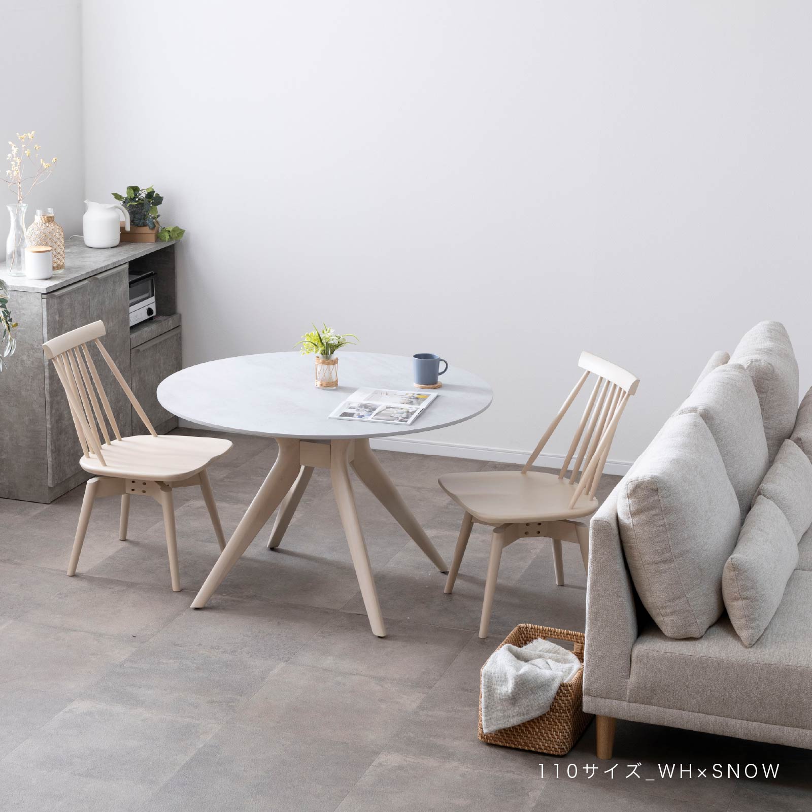 メラミン化粧板 丸テーブル 110cm｜傷・汚れに強くメンテナンスも簡単