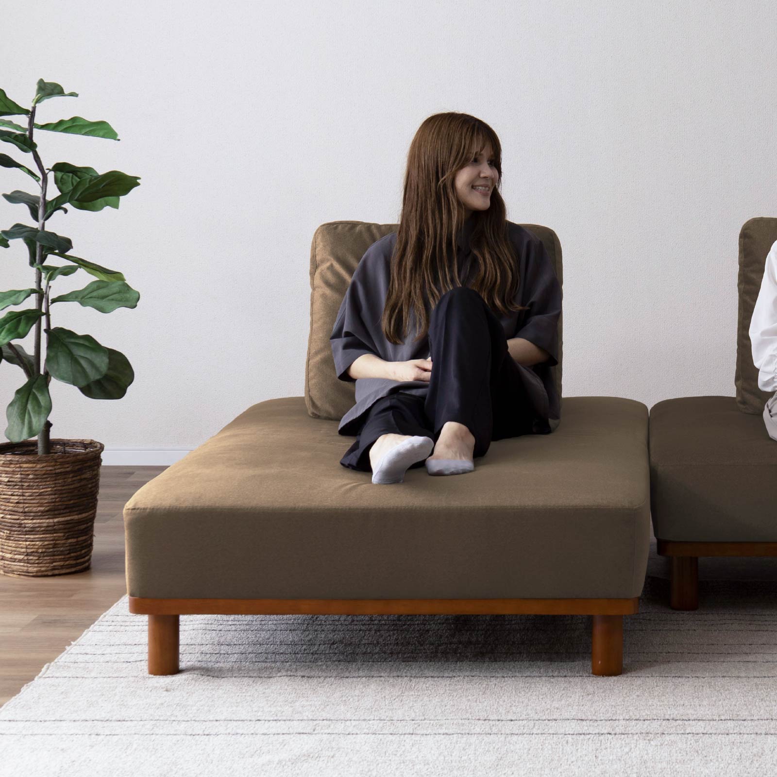 ［幅160］ MU-01 ｜ 2人掛け 組み合わせ自由 ユニットソファ 高機能生地 お子様 ペット ローソファ