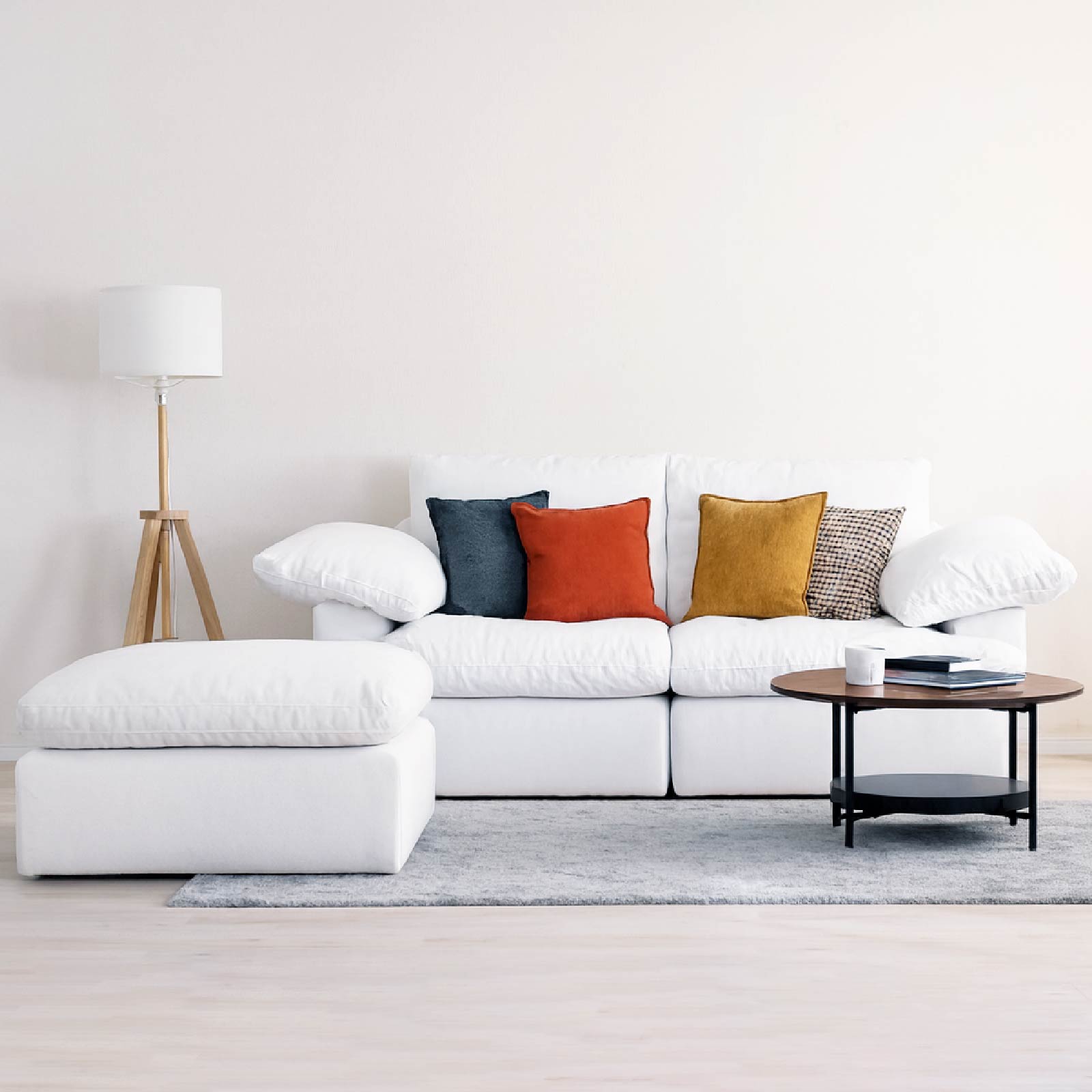 ［幅204］ ウキグモ ｜ 2人掛け ヘッドレスト 撥水 クッション付き ソファ