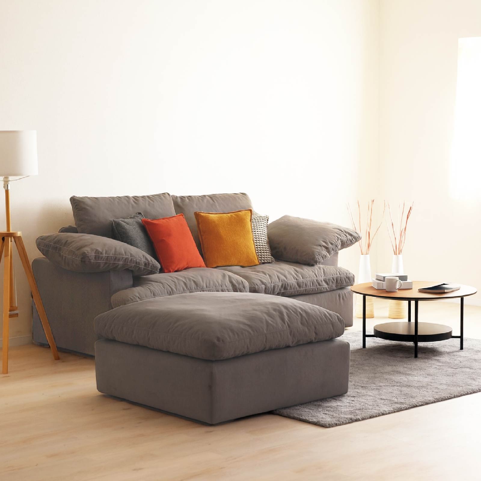 ［幅100］ ウキグモ ｜ 1人掛け 撥水 オットマン スツール ソファ