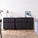 ［幅80/高さ80］ブロッケン | セラミック調 サイドボード 黒 リビングボード