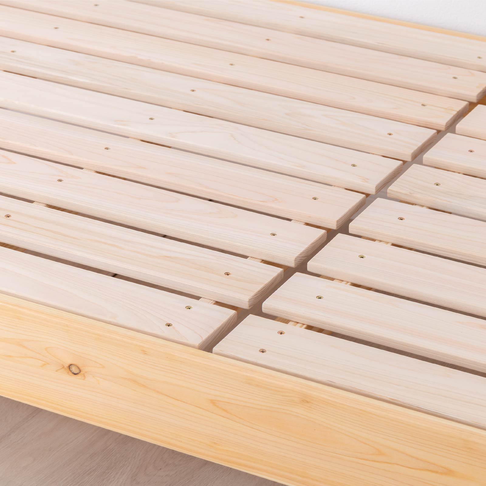 ［S/SD/D］ コルス ｜ ヒノキ ベッドフレーム すのこベッド ひのき無垢材 シングル セミダブル ダブル ベッド