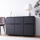［幅120/高さ80］ブロッケン | セラミック調 サイドボード 黒 リビングボード