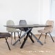 ［幅120］ クレマ  |  ダイニングテーブル メラミン 石目柄 テーブル 4人掛け 大理石調 アイアン脚 クロス脚のサムネイル7