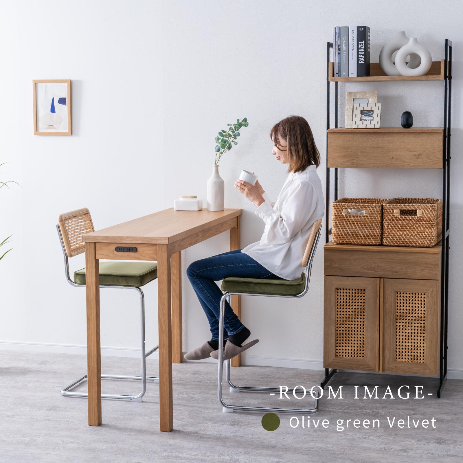 【2脚セット】［座面高さ95］ カンタレーヴァ ｜ アイアン脚 モダン ファブリック PUレザー ダイニングチェア