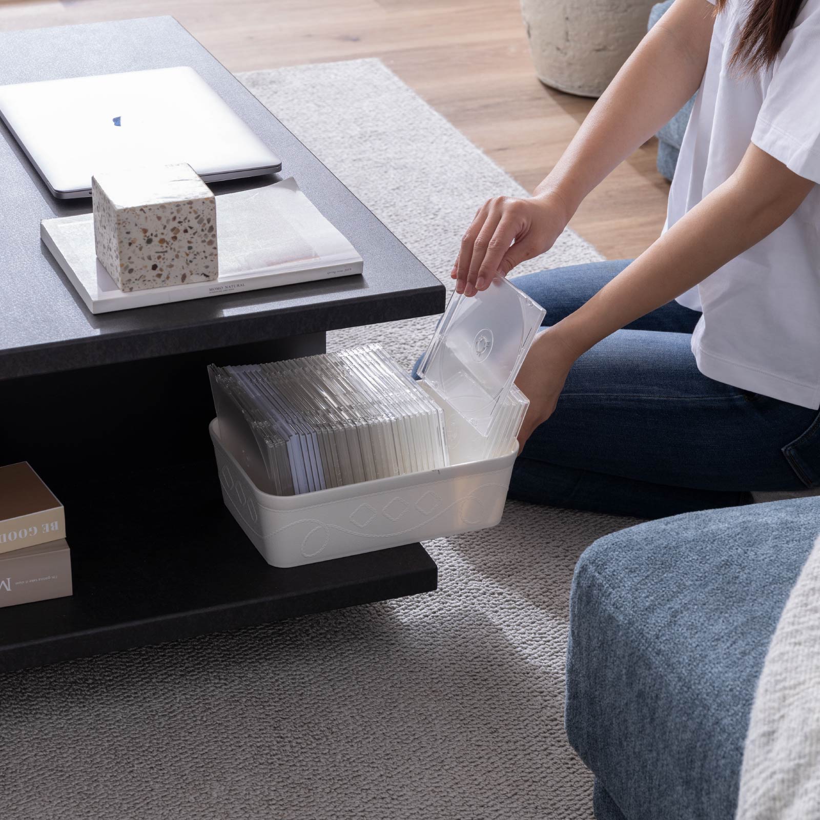 ［幅80］プレジー ｜ セラミック調 リビングテーブル ローテーブル センターテーブル