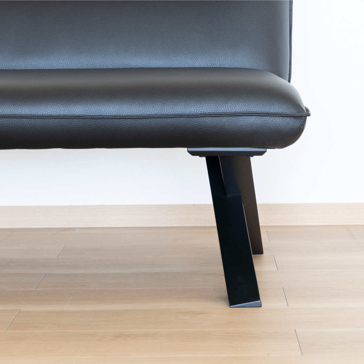 ［幅85/座面高42］ クレマ  |  ダイニングチェア ベンチ PVCレザー 背付き ソファ クロス脚