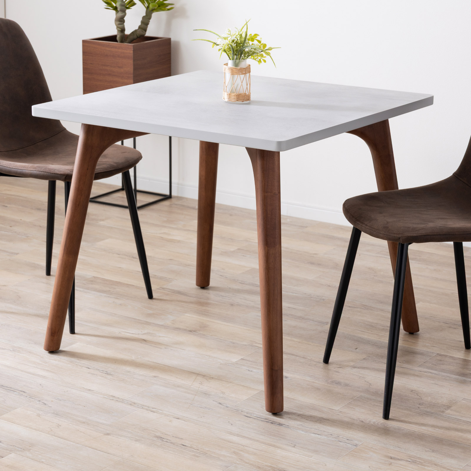 幅80］ダイニングテーブル 正方形 ｜ メラミン天板 コンパクトサイズ