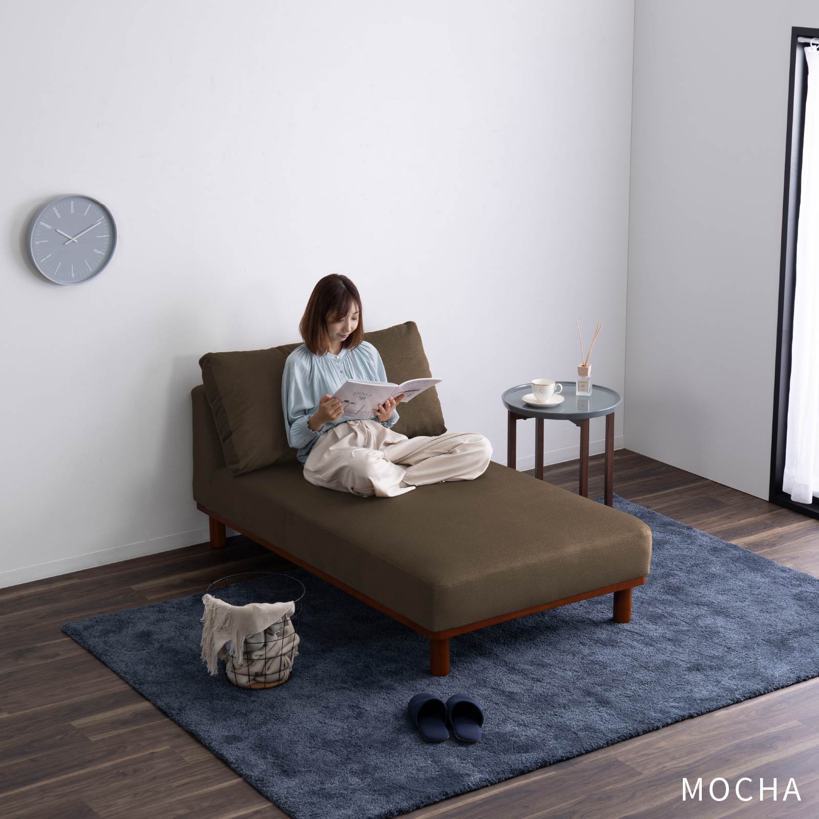 ［幅121］ MU-02 ｜ 1人掛け 高機能生地 お子様 ペット 脚付き カウチ ソファ