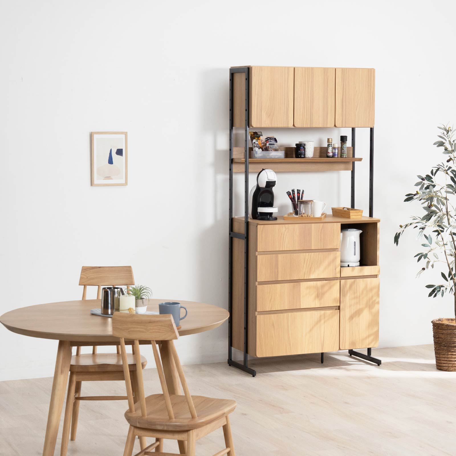 ［幅90］ デクレア ｜ 収納 食器棚 キッチンボード