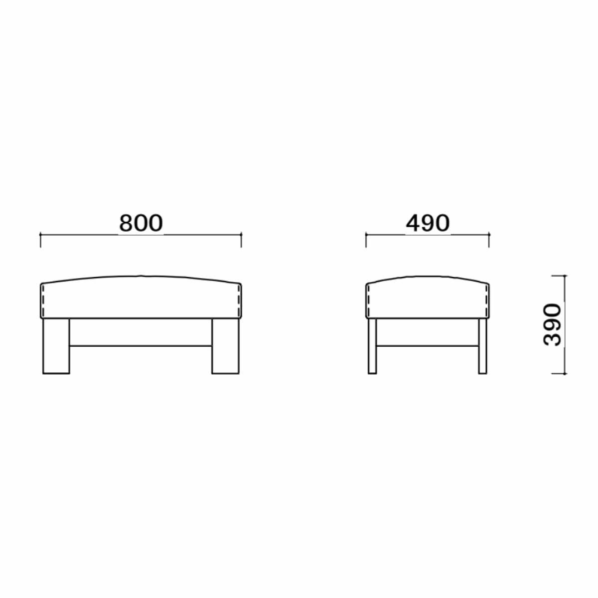 ［幅80/座面高39］オットマン スツール 足置き ウォールナット ファブリック