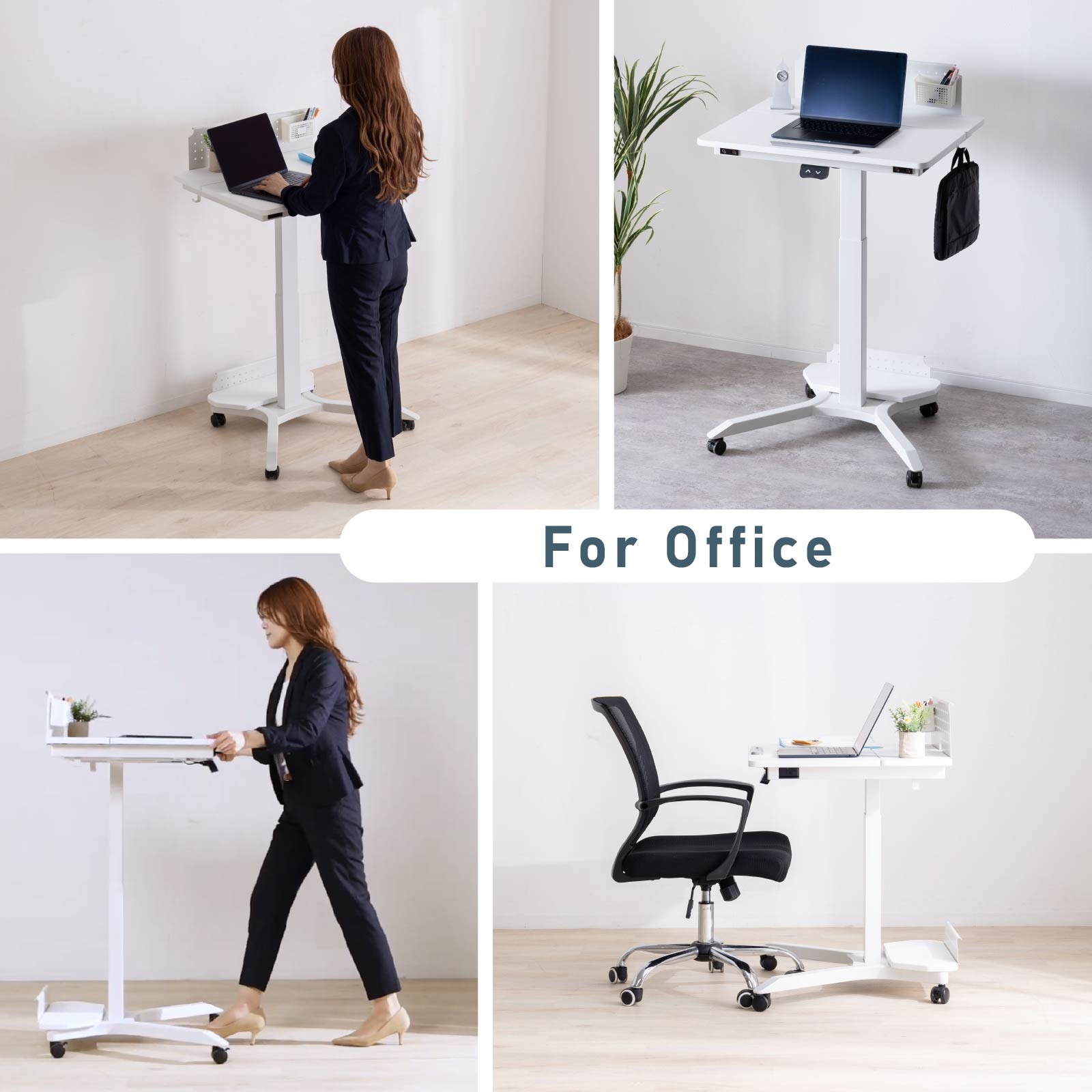 ［幅73］ エレメサ ｜ キャスター付き 自宅 オフィス パーソナルデスク アイアン脚