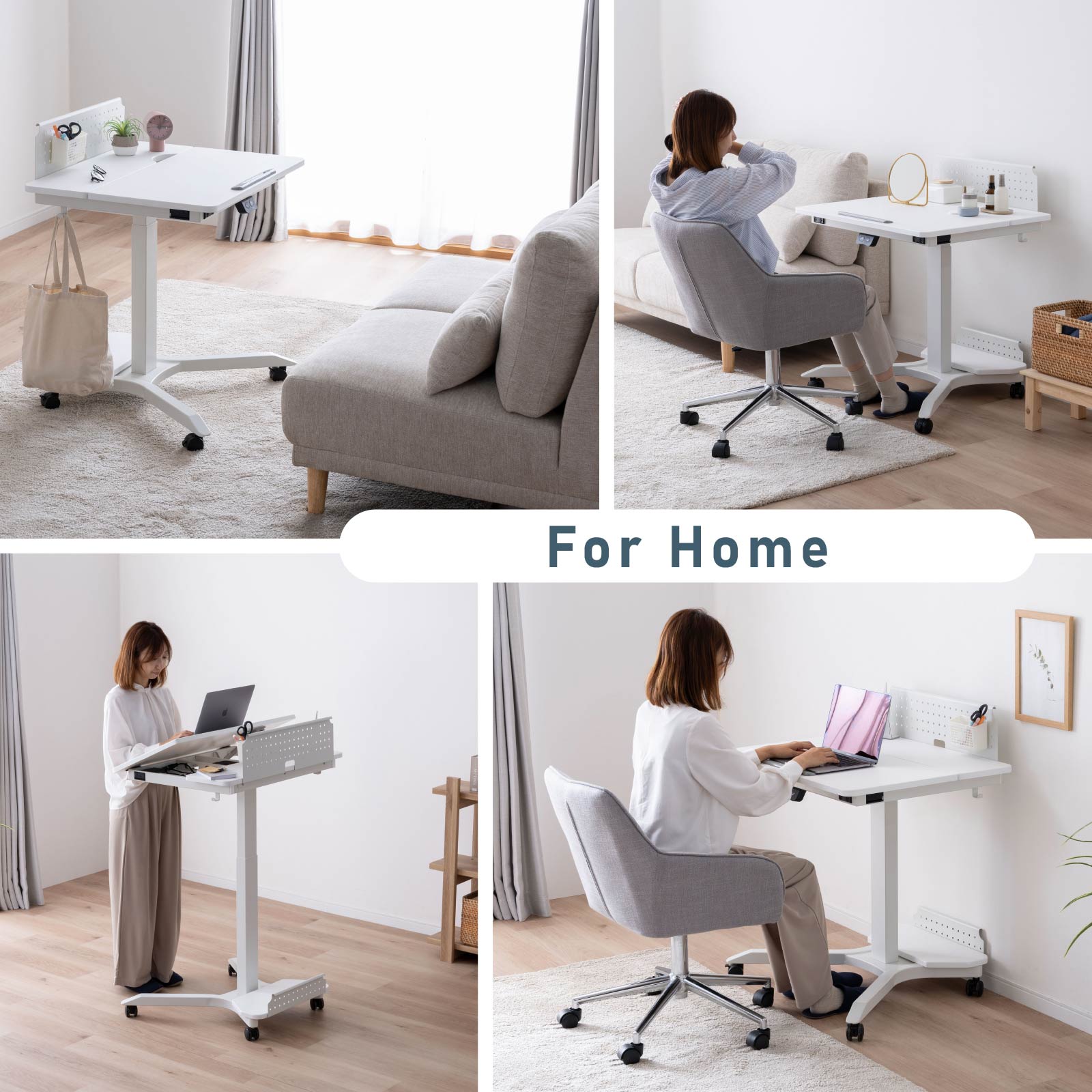 ［幅73］ エレメサ ｜ キャスター付き 自宅 オフィス パーソナルデスク アイアン脚