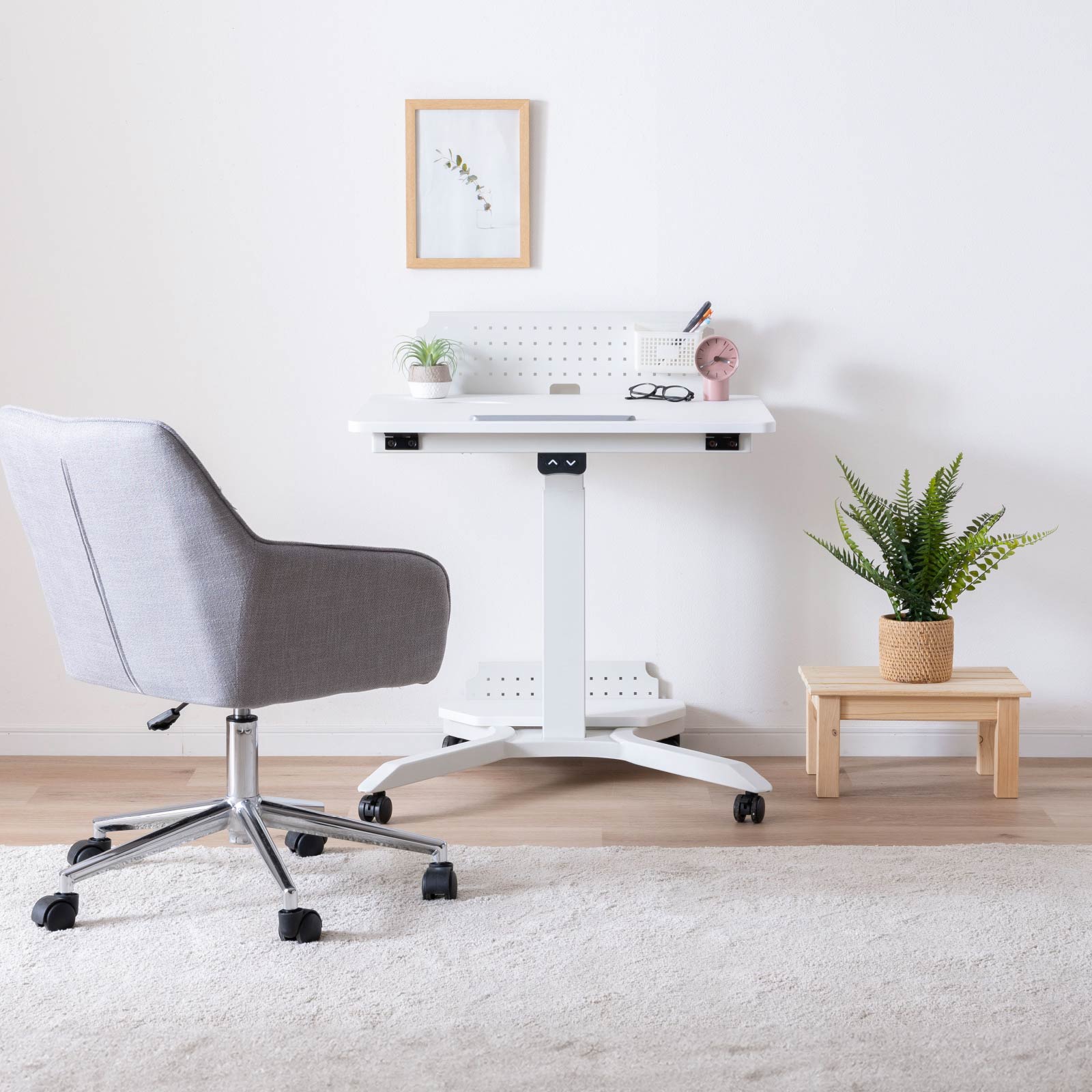 ［幅73］ エレメサ ｜ キャスター付き 自宅 オフィス パーソナルデスク アイアン脚