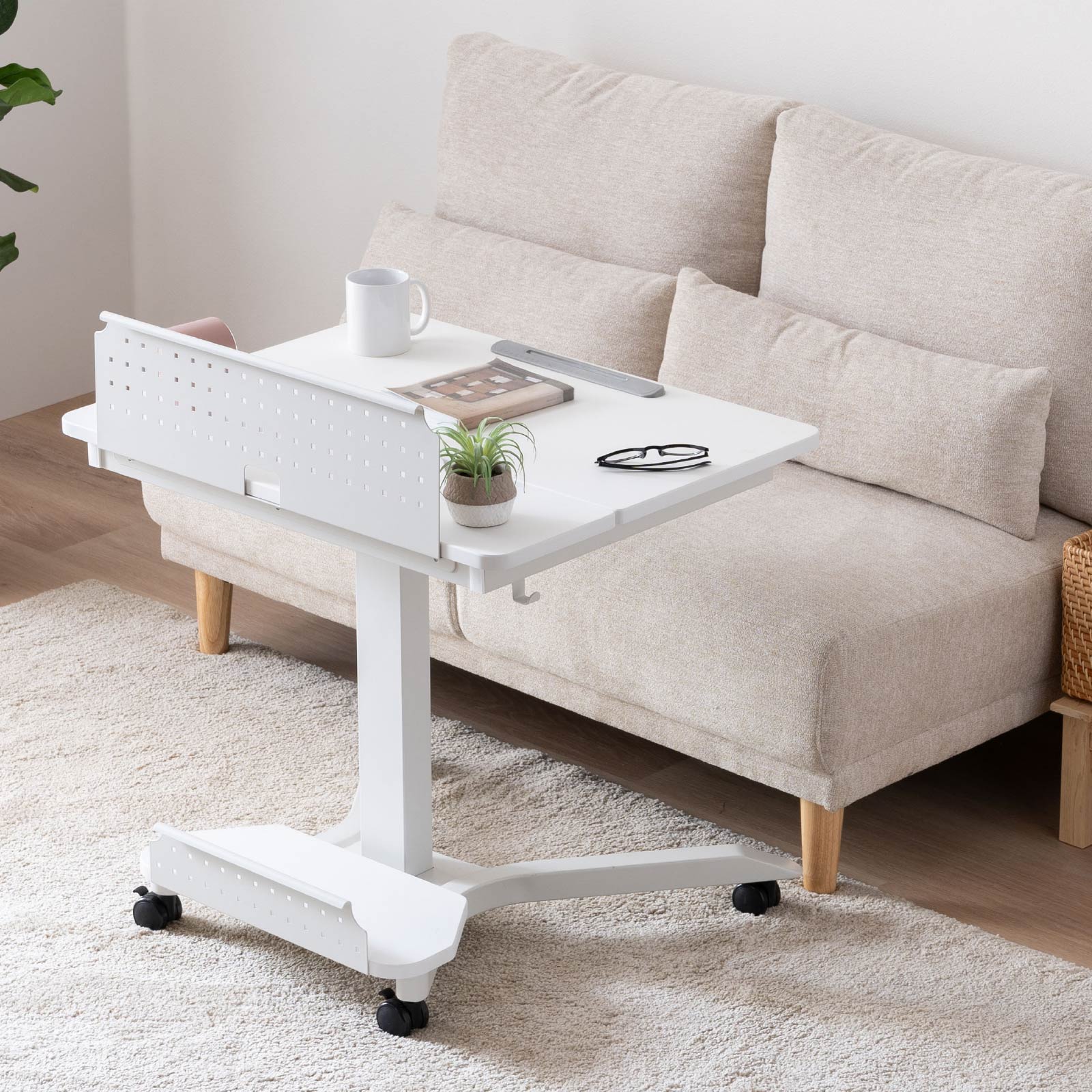 ［幅73］ エレメサ ｜ キャスター付き 自宅 オフィス パーソナルデスク アイアン脚