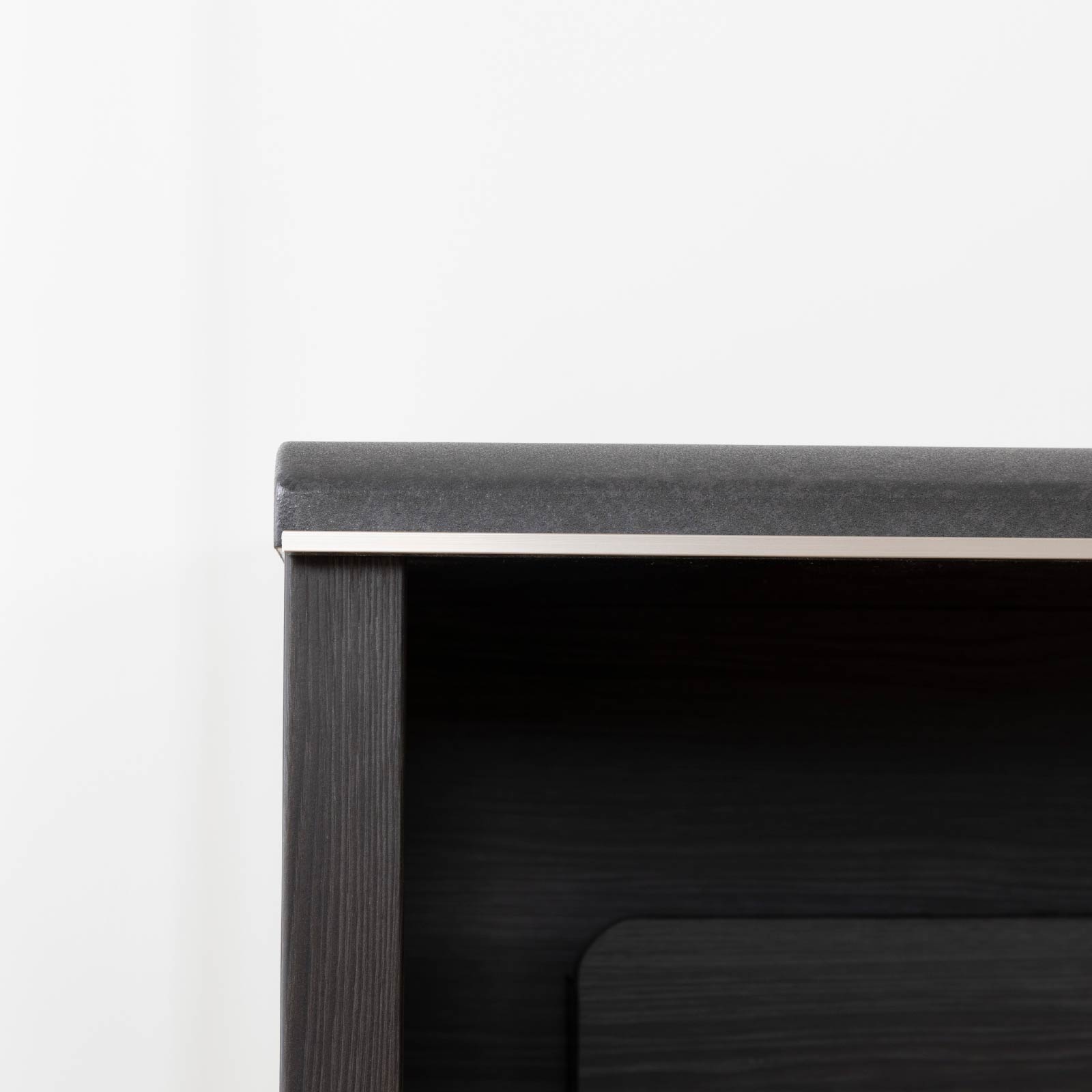 ［幅100］ LDD | デスク パソコンデスク ブラック 黒 セラミック調 コンセント 配線ラック 塩ビシート