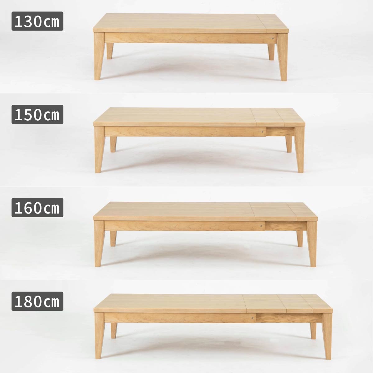 幅130-180］ 伸長式 リビングテーブル ｜ ローテーブル センター