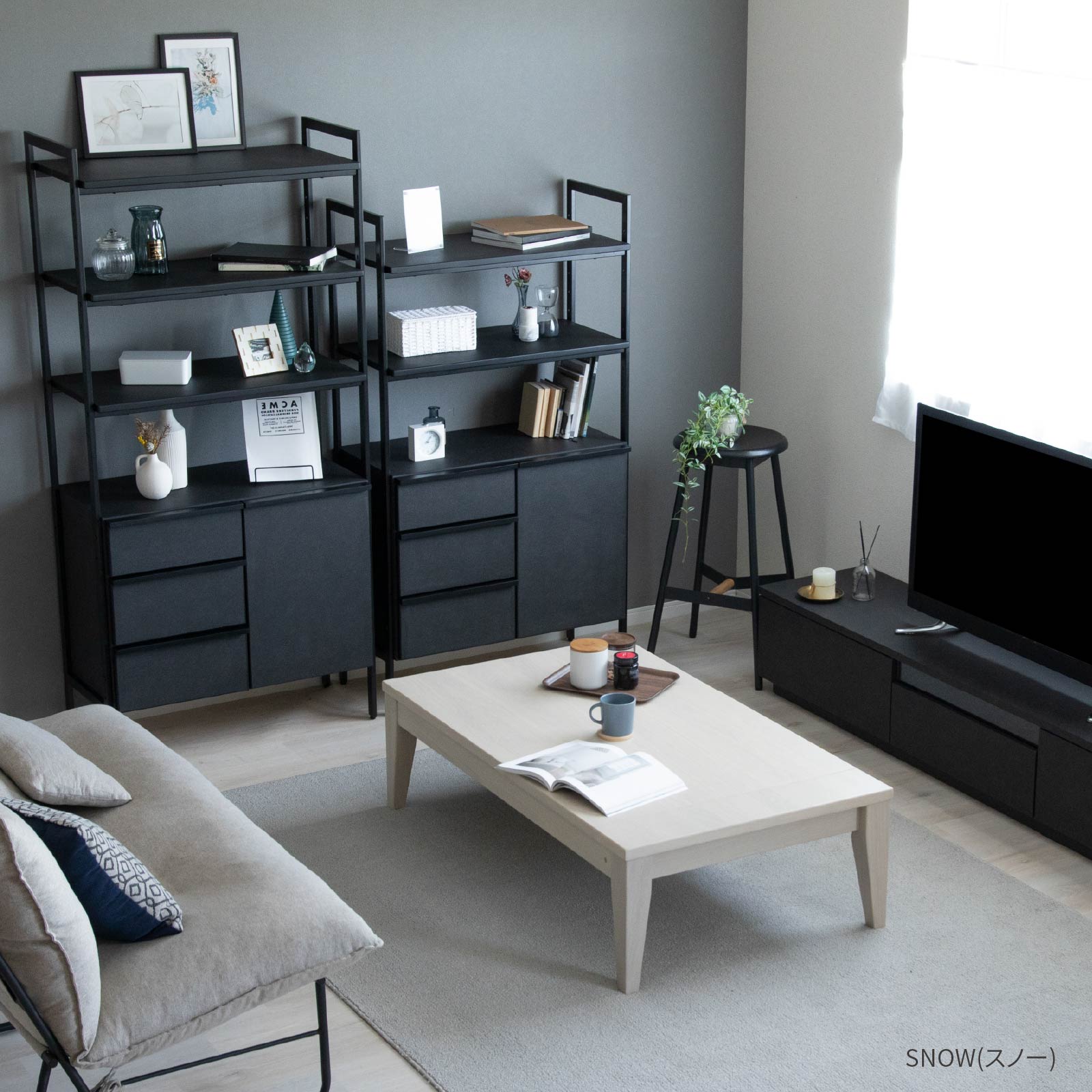 幅130-180］ 伸長式 リビングテーブル ｜ ローテーブル センター