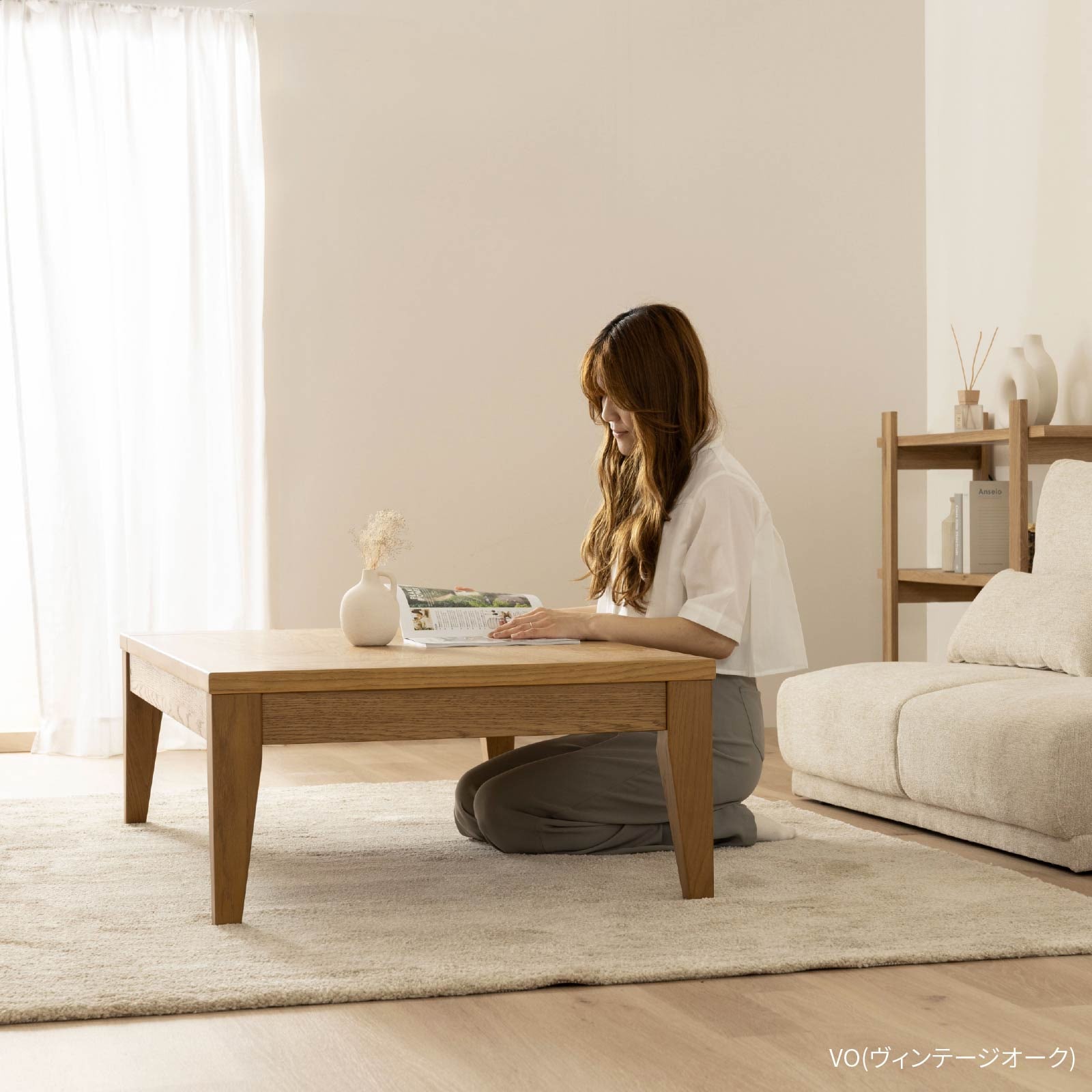 幅130-180］ 伸長式 リビングテーブル ｜ ローテーブル センター