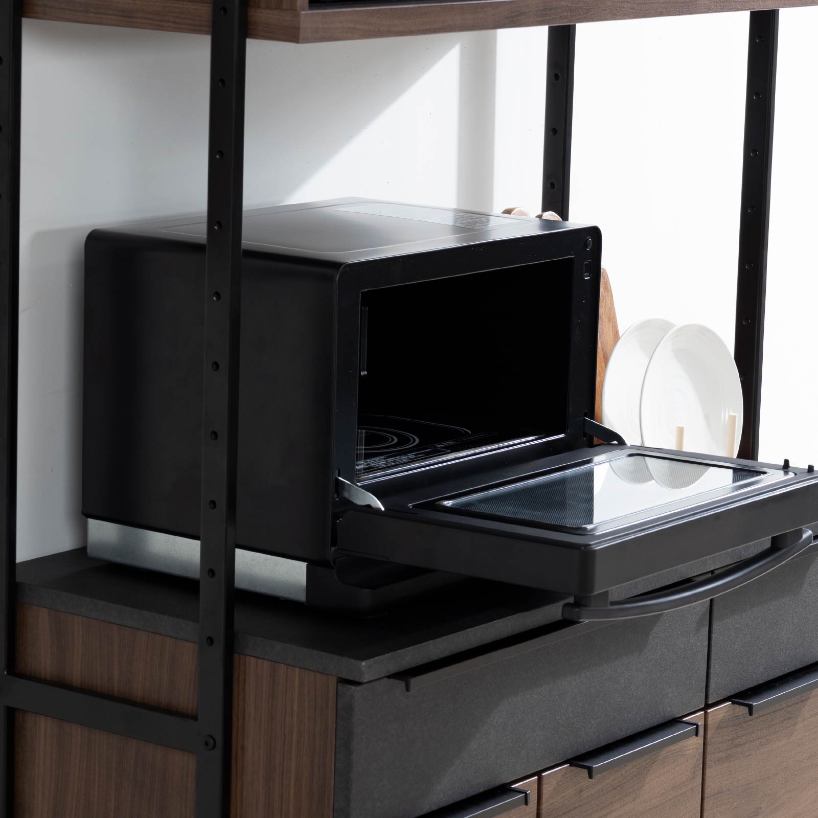 ［幅90］ ディエゴ ｜ オープン収納 食器棚 キッチンボード キャビネット 【在庫限り品】