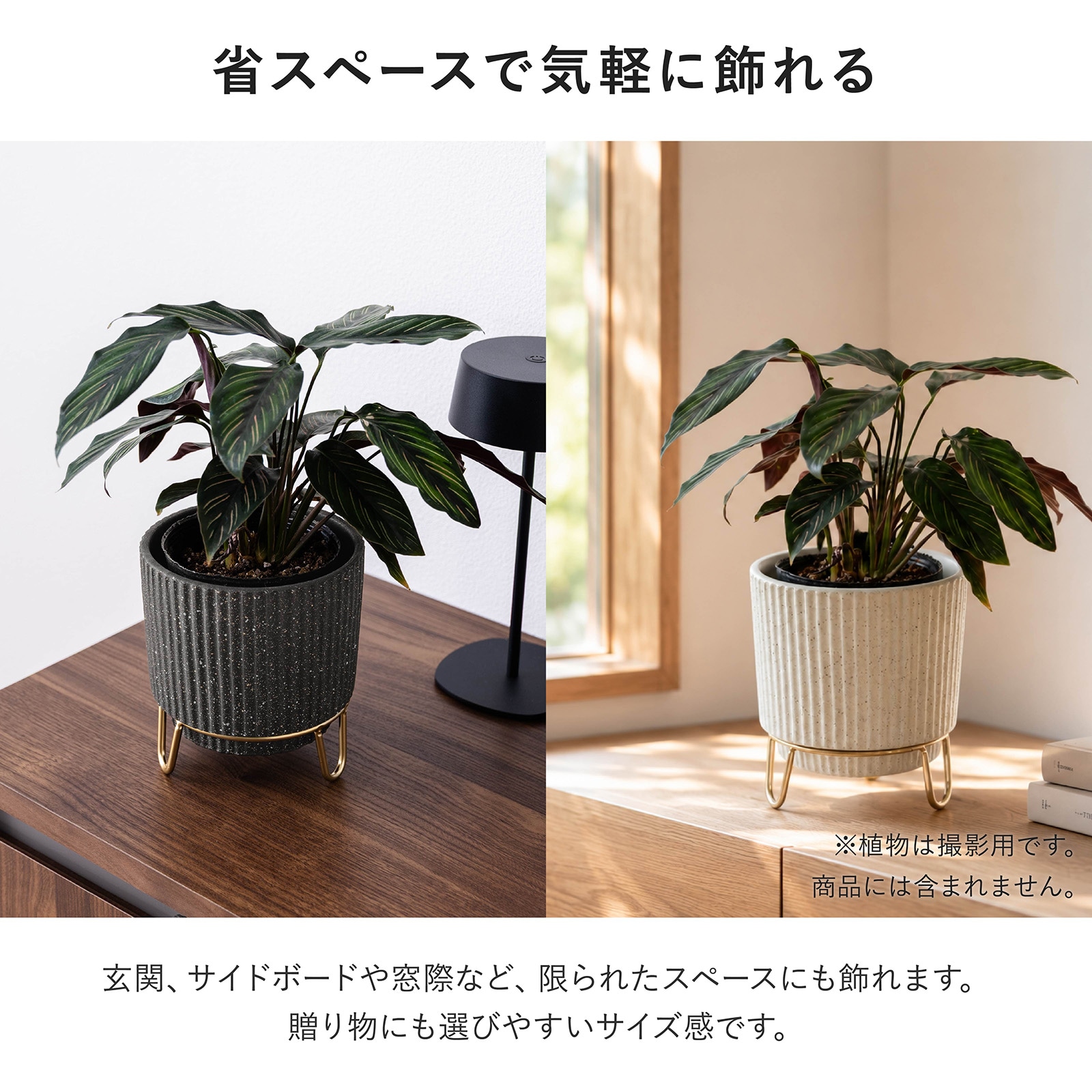ルナ ｜ 4号 5号 観葉植物 フェイクグリーン フラワーポッド プランター 植木鉢 画像8