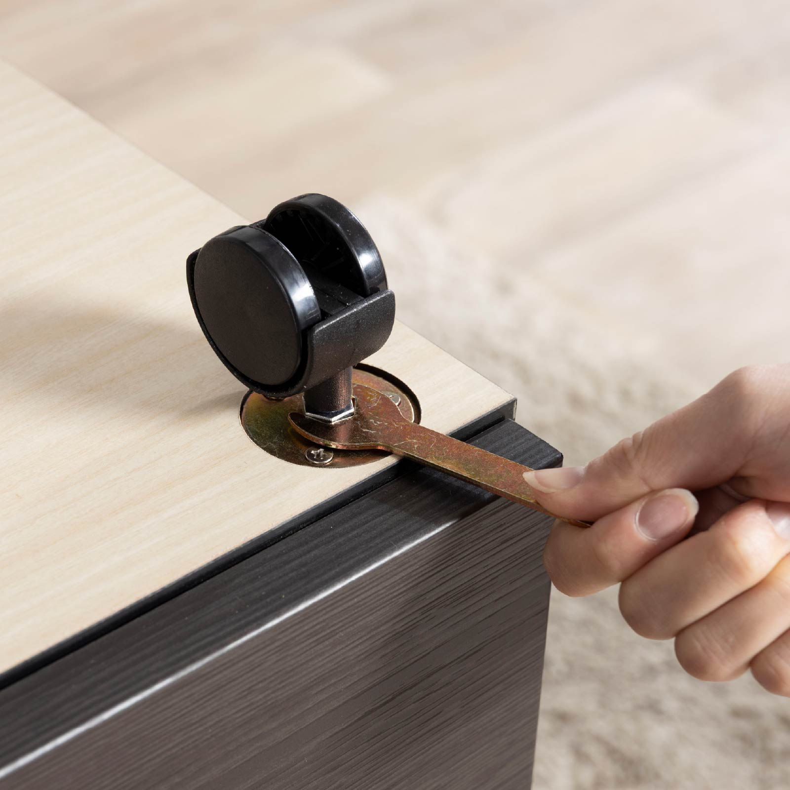 ［幅43］ LDD ｜ ワゴン セラミック調 デスクワゴン サイドワゴン キャスター付き 3段 キャビネット サイドチェスト デスクチェスト