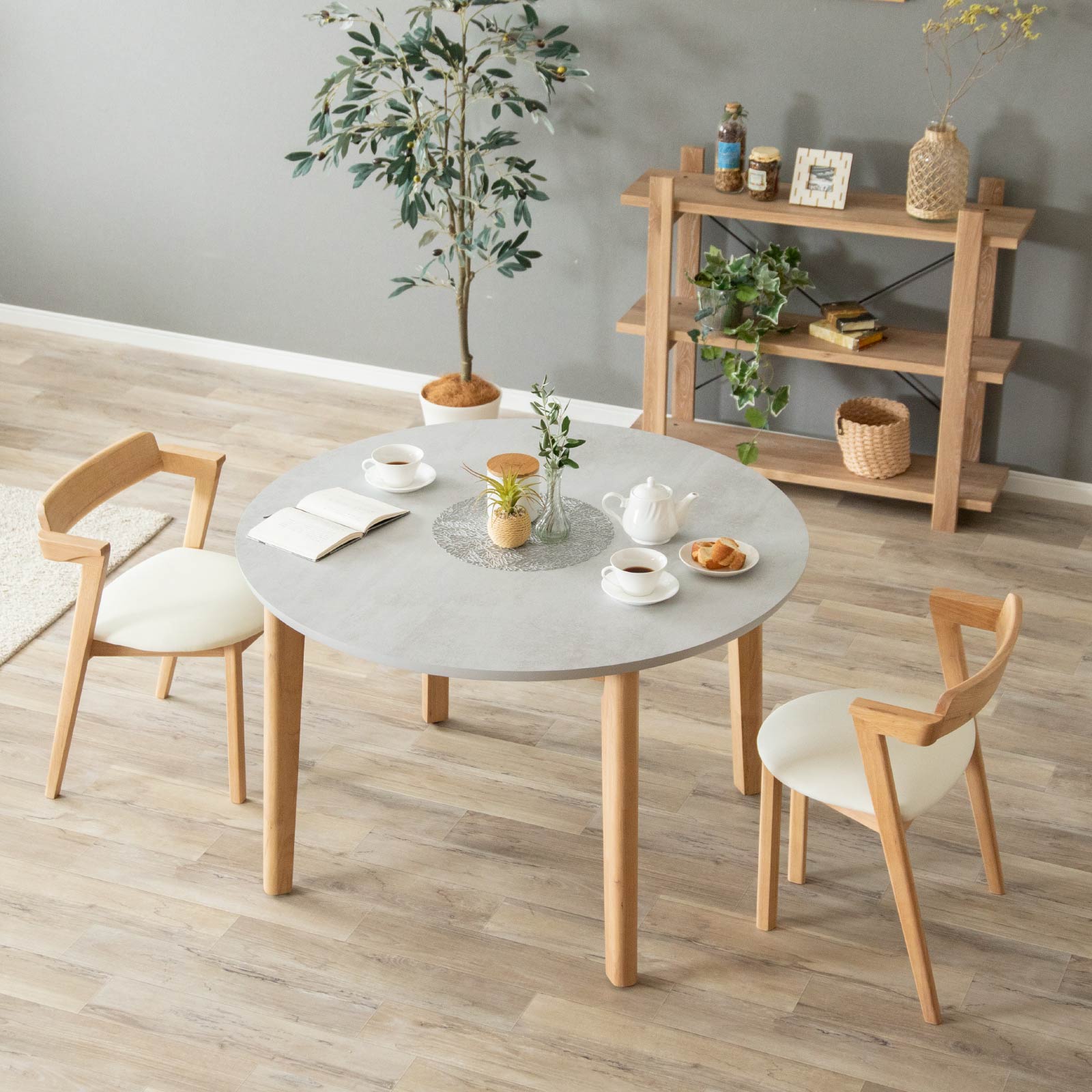 ダイニングテーブル 丸テーブル 110cm｜マットな質感のメラミン天板