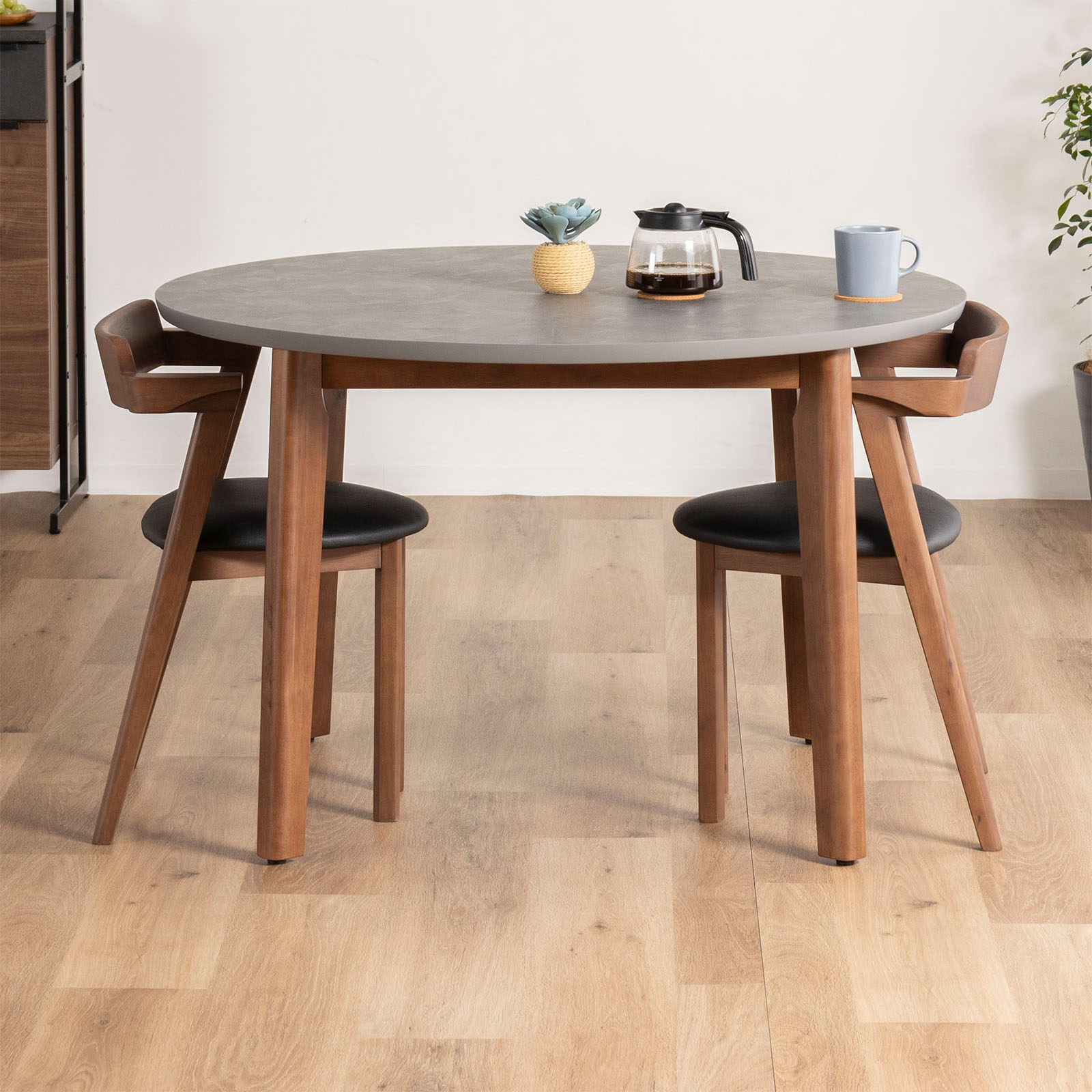 ［幅110］ スカルノ ｜ メラミン化粧板 丸テーブル ダイニングテーブル