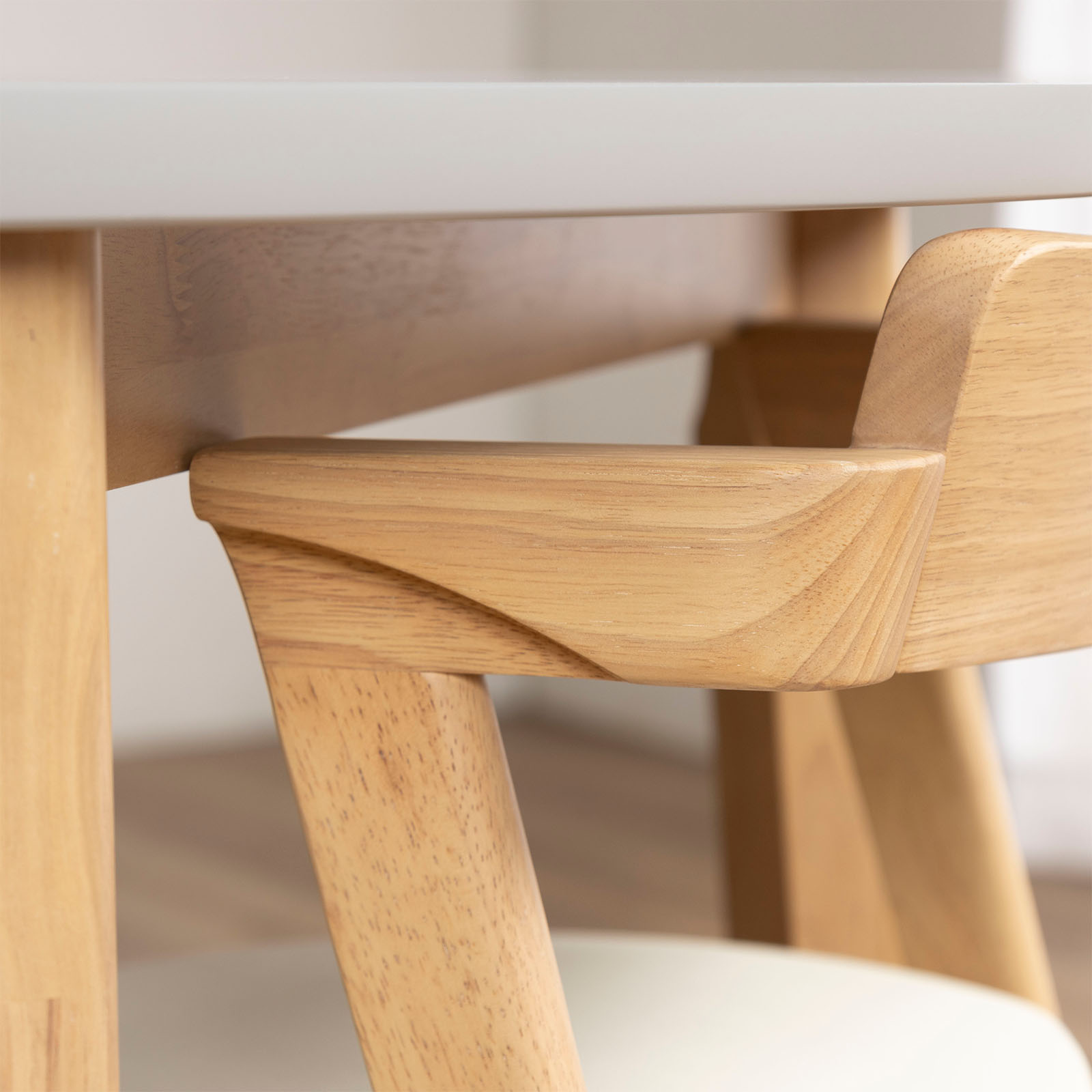 【5点セット】 スカルノ ｜ メラミン化粧板 丸テーブル ダイニングセット